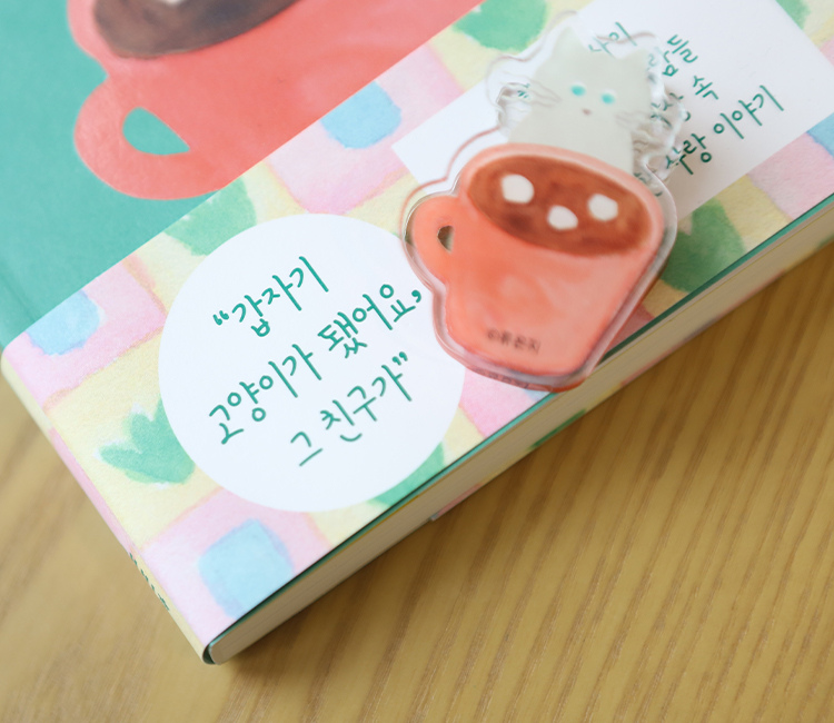 고양이 양면 아크릴 클립