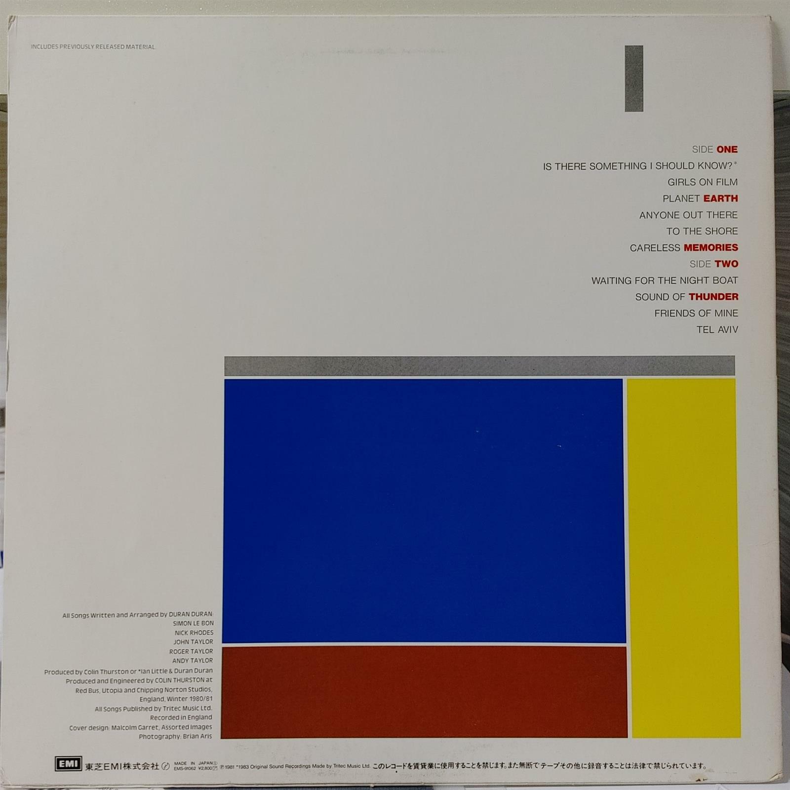 알라딘: [중고] [LP] Duran Duran – Duran Duran (듀란 듀란 데뷰... Duran Duran – Duran Duran (듀란 듀란 데뷰 앨범, 뉴 웨이브, 일본반)