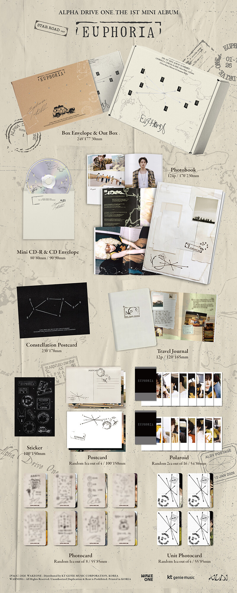 알파드라이브원 - 미니 1집 EUPHORIA [STAR ROAD ver.] | 알파드라이브원 (ALPHA DRIVE ONE) 노래 |  알라딘