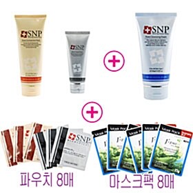 SNP 모공수축팩150g+블랙헤드팩+모공폼+파우치8장+마스크팩8장