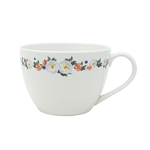 [Born to Read] Soup Mug - MARYMOND : White Flowers