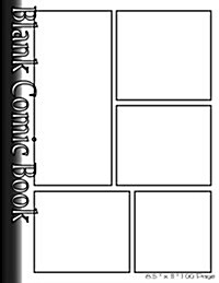 Blank Comic Book Pages-Blank Comic Strips-5 Panels, 8.5x11,100 Pages: Create Your Own Comics With Blank Multi Panels Drawing Paper (Paperback)