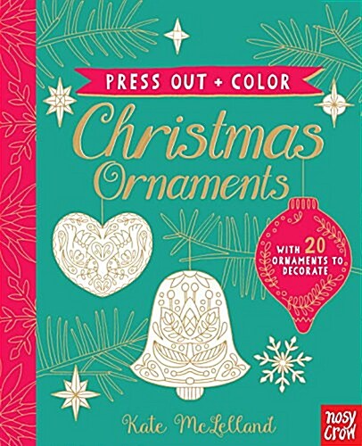 Press Out and Color: Christmas Ornaments (Hardcover)