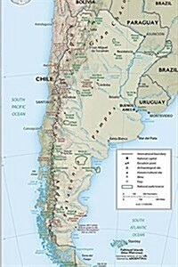 A Map of Argentina the South American Nation: Blank 150 Page Lined Journal for Your Thoughts, Ideas, and Inspiration (Paperback)