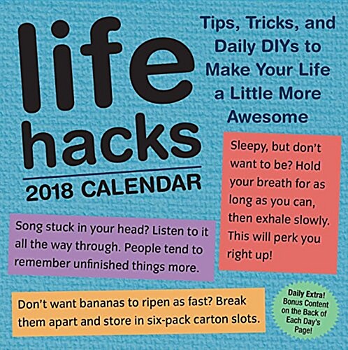 Life Hacks 2018 Day-To-Day Calendar (Daily)