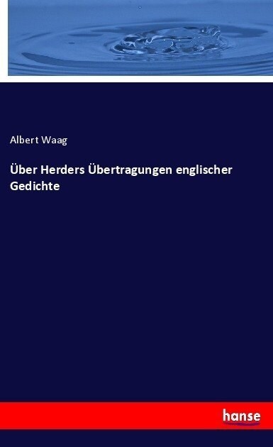 ?er Herders ?ertragungen Englischer Gedichte (Paperback)