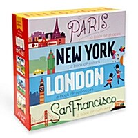 [중고] 세계 도시 낱말 책 4종 세트 (형태, 색깔, 반대말, 숫자 영단어) : Hello World 4 Book Boxed Set (Board book, 4권) (4 Boardbooks)