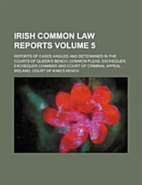 Irish Common Law Reports; Reports of Cases Argued and Determined in the Courts of Queens Bench, Common Pleas, Exchequer, Exchequer Chamber and Court (Paperback)