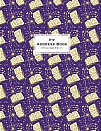 Large Address Book - Office/Desk 8.5 X 11: Books on Purple (Paperback)