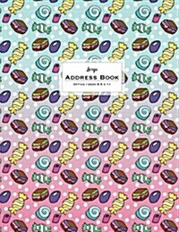 Large Address Book - Office/Desk 8.5 X 11: Pink & Mint Candy (Paperback)