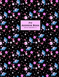 Large Address Book - Office/Desk 8.5 X 11: Celestial Pink & Blue (Paperback)