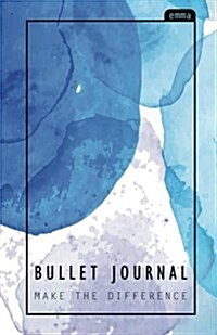 Bullet Grid Journal: Blue Watercolor, 130 Dot Grid Pages, 5.5x8.5, Professional Organizer & Productive Notebook System (Paperback)