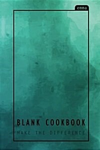 Blank Cookbook: Green Pastel Watercolor, 100 Pages Blank Recipe Journal, 6x9 Inches: Cooking Measurement Inside (Paperback)