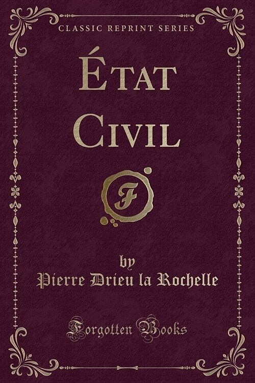 Etat Civil (Classic Reprint) (Paperback)