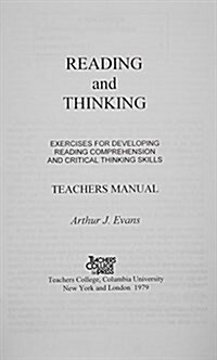 Reading & Thinking: Teachers Manual (Paperback)