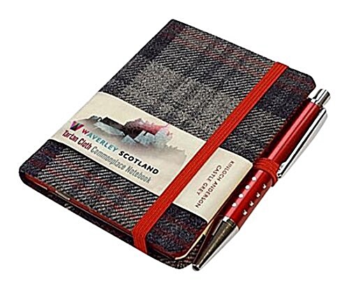 Waverley S.T. (S): Castle Grey Mini with Pen Pocket Genuine Tartan Cloth Commonplace Notebook (Hardcover)