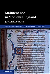 Maintenance in Medieval England (Hardcover)