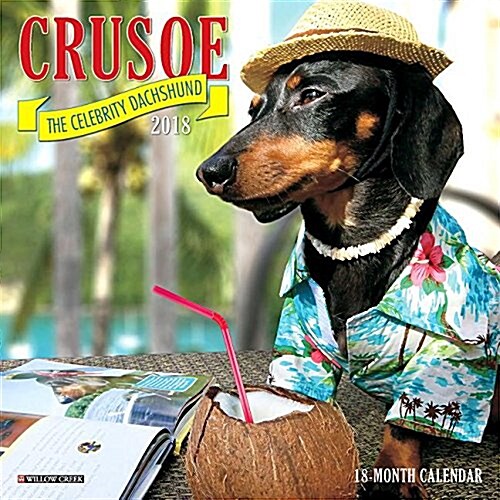 Crusoe the Celebrity Dachshund 2018 Mini Wall Calendar (Mini)