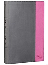 KJV Super Giant Print Lux-Leather Grey/Pink (Imitation Leather)