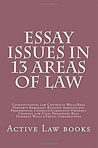 Essay Issues in 13 Areas of Law: Constitutional Law Contracts Wills/Real Property Remedies/ Business Associations Professional Conduct/Community Prope (Paperback)