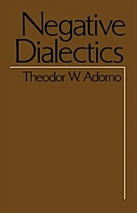 [중고] Negative Dialectics (Paperback, Repring ed)