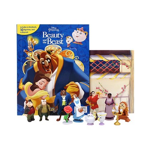 디즈니 미녀와 야수 비지북 (Board Book + 피규어 10개 + 플레이매트)