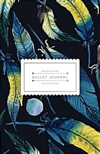 Bullet Journal Beyond the Soul: Blue Watercolor Bird Feather Journal - 130 Dot Grid Pages - High Inspiring Creative Design Idea (Paperback)