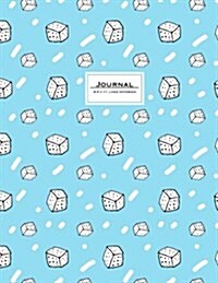 Journal - 8.5 X 11 Lined Notebook: Cute, Blue, Sugar Cover, Large, Ruled, 110 Pages (Paperback)