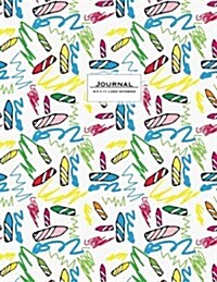 Journal - 8.5 X 11 Lined Notebook: Soft Cover, Crayons Design, Large, Ruled, 110 Pages (Paperback)