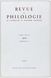 Revue de Philologie 1974/T48,1 (Paperback)