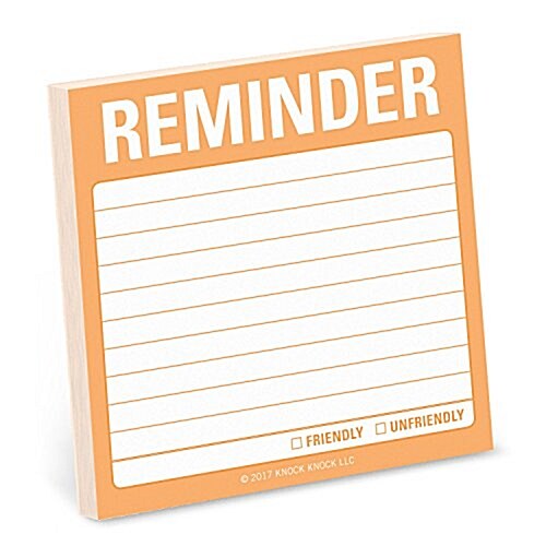 Reminder Sticky Note (Paperback)