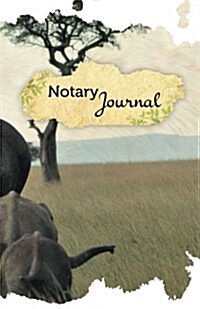 Notary Journal: 50 Pages, 5.5 X 8.5 Elephants (Paperback)