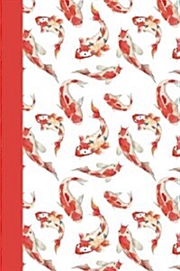 Journal: Fishpond (Orange Koi Fish) 6x9 - Dot Journal - Journal with Dot Grid Paper - Dotted Pages with Light Grey Dots (Paperback)