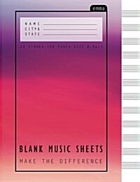 Blank Music Sheets: Sweet Pink Pastel Music Cover Design - 12 Stave 100 Pages, 8.5x11 Inches: Perfect Binding (Paperback)