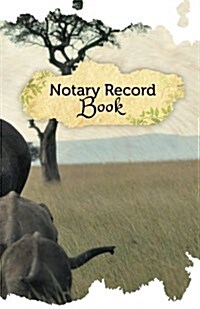 Notary Record Book: 50 Pages, 5.5 X 8.5 Elephants (Paperback)
