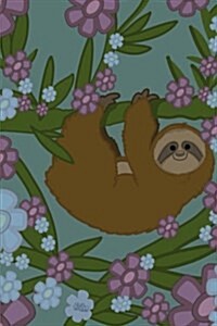 Sloth Notebook: Super Cute Lined Floral Sloth Notebook (Paperback)