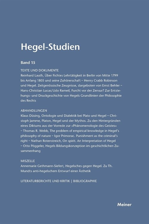 Hegel-Studien / Hegel-Studien (Paperback)