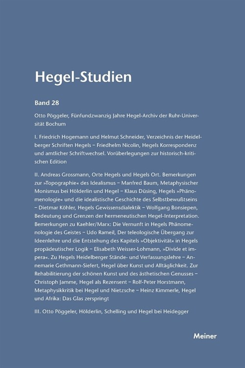 Hegel-Studien / Hegel-Studien (Paperback)