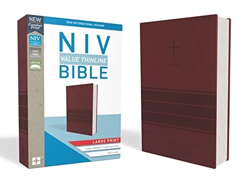 NIV, Value Thinline Bible, Large Print, Imitation Leather, Burgundy (Imitation Leather, Special)