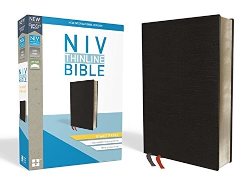NIV, Thinline Bible, Giant Print, Bonded Leather, Black, Red Letter Edition (Bonded Leather, Special)