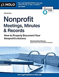 Nonprofit Meetings, Minutes & Records: How to Properly Document Your Nonprofits Actions (Paperback, 3)