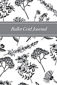 Bullet Grid Journal: Black and White Floral, 150 Dot-Grid Pages, 6x9 (Paperback)