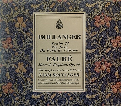 [중고] Nadia Boulanger - 포레: 레퀴엠, 브랑제: 시편 24, 피에 예수 (Faure: Requiem, Boulanger: Psalm 24, Pie Jesu)