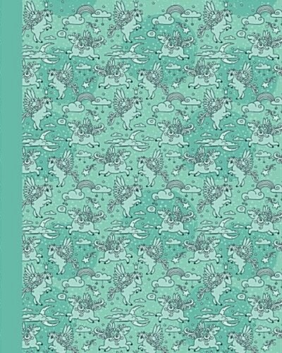 Journal: Baby Pegasus (Aqua) 8x10 - Graph Journal - Journal with Graph Paper Pages, Square Grid Pattern (Paperback)