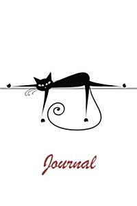 Journal: Black Cat 6x9 - Graph Journal - Journal with Graph Paper Pages, Square Grid Pattern (Paperback)