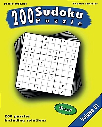 Sudoku: 200 Easy 9x9 Sudoku, Vol. 1 (Paperback)