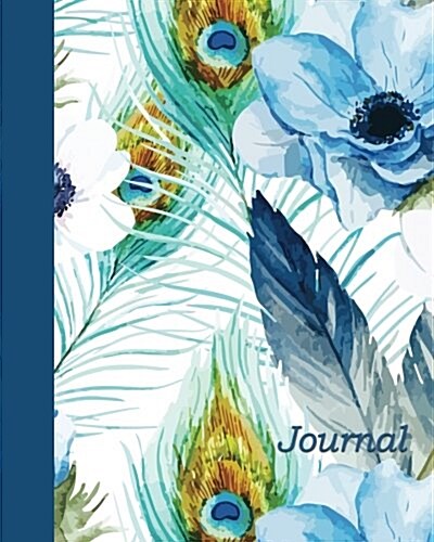 Journal: Feathers and Flowers 8x10 - Graph Journal - Journal with Graph Paper Pages, Square Grid Pattern (Paperback)