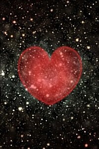 A Red Heart in a Starry Night Sky Fantasy Illustration Journal: 150 Page Lined Notebook/Diary (Paperback)