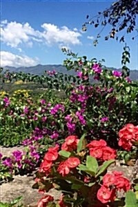 Colorful Flowers, Mountains, Blue Sky, and White Clouds Summer Landscape Journal: 150 Page Lined Notebook/Diary (Paperback)