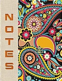 Faux Fabric Notes Notebook: Paisley Print (Paperback)